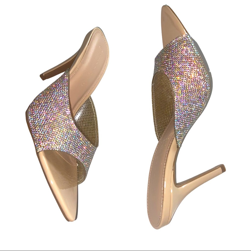 NUDE GLITTER HEELS